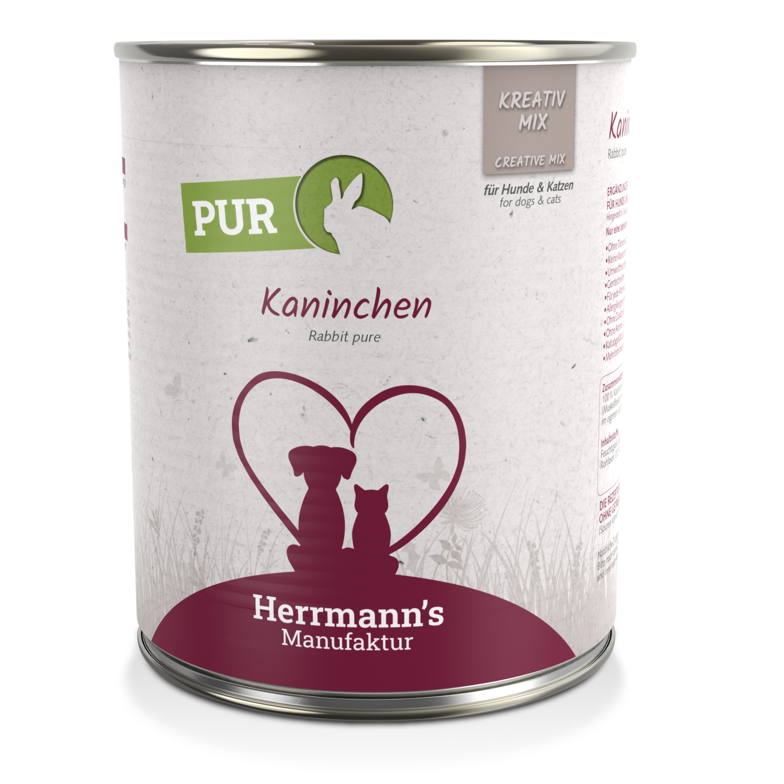 Erg&auml;nzungsfutter f. Hund/Katze 100 % Kaninchen (nicht Bio) 800g Herrmann's - Bild 1