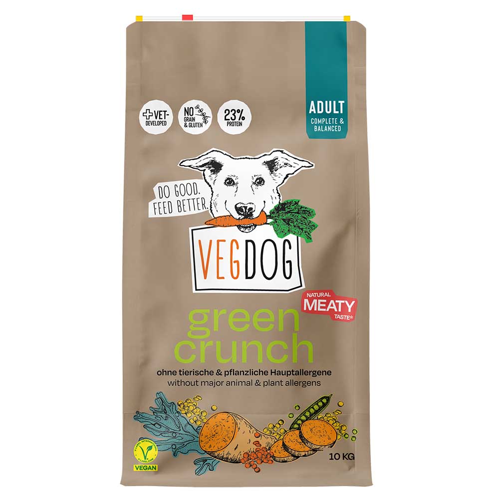 Green Crunch Hund Veganes Trocken-Alleinfutter 10Kg VegDog - Bild 1