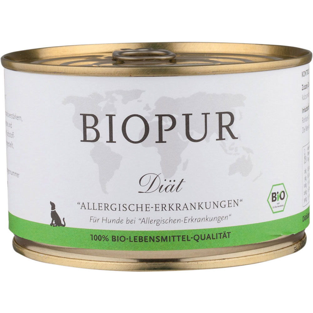 Haltbar bis 27.09.2026   Allergie 400g BIOPUR Bio Di&auml;tfutter f&uuml;r Hunde - Bild 1