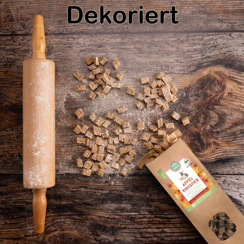 Haltbar bis November 26   Bio Hundeleckerli Apfel Knusper 150g naftie - Bild 2