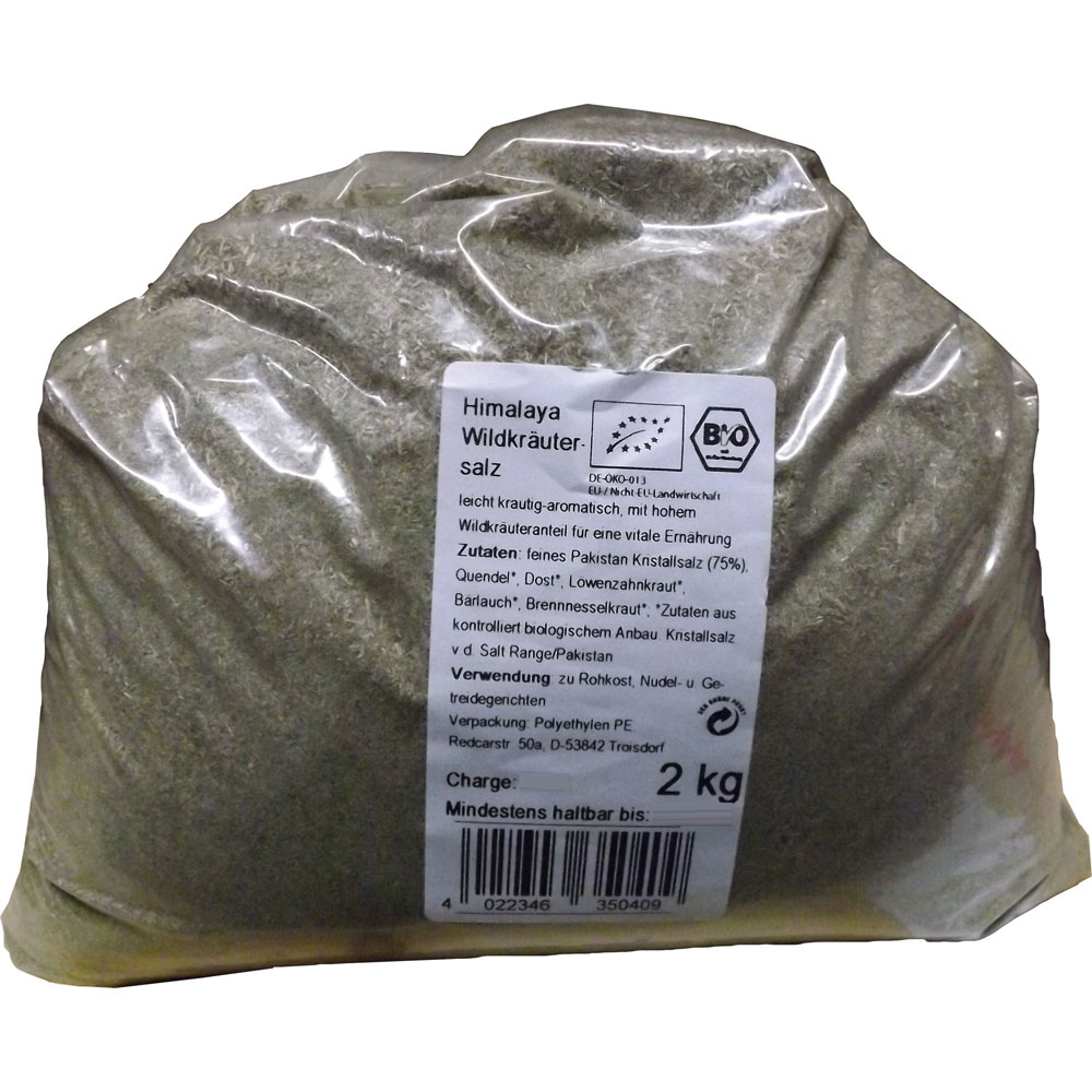 Heuschrecke Himalaya (Salt Range Pakistan) Wildkr&auml;utersalz 2 kg T&uuml;te Salz, 1er P - Bild 1