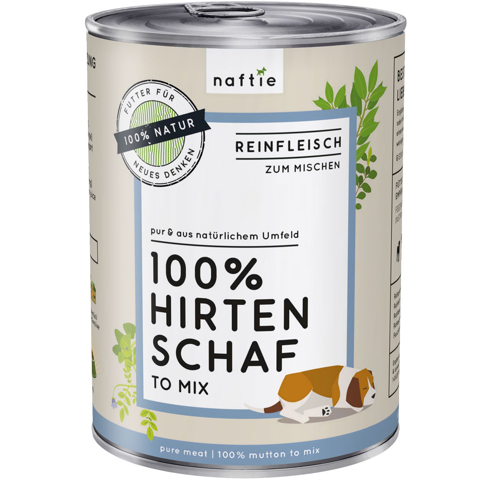 Hirten Schaf 100 %, nicht Bio, Erg&auml;nzungsfutter Hund & Katze 400g naftie - Bild 1
