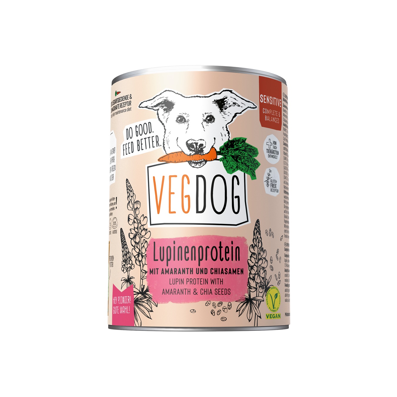 Hunde Alleinfutter Sensitive Lupinenprotein, nicht Bio, vegan 400g VEGDOG - Bild 1