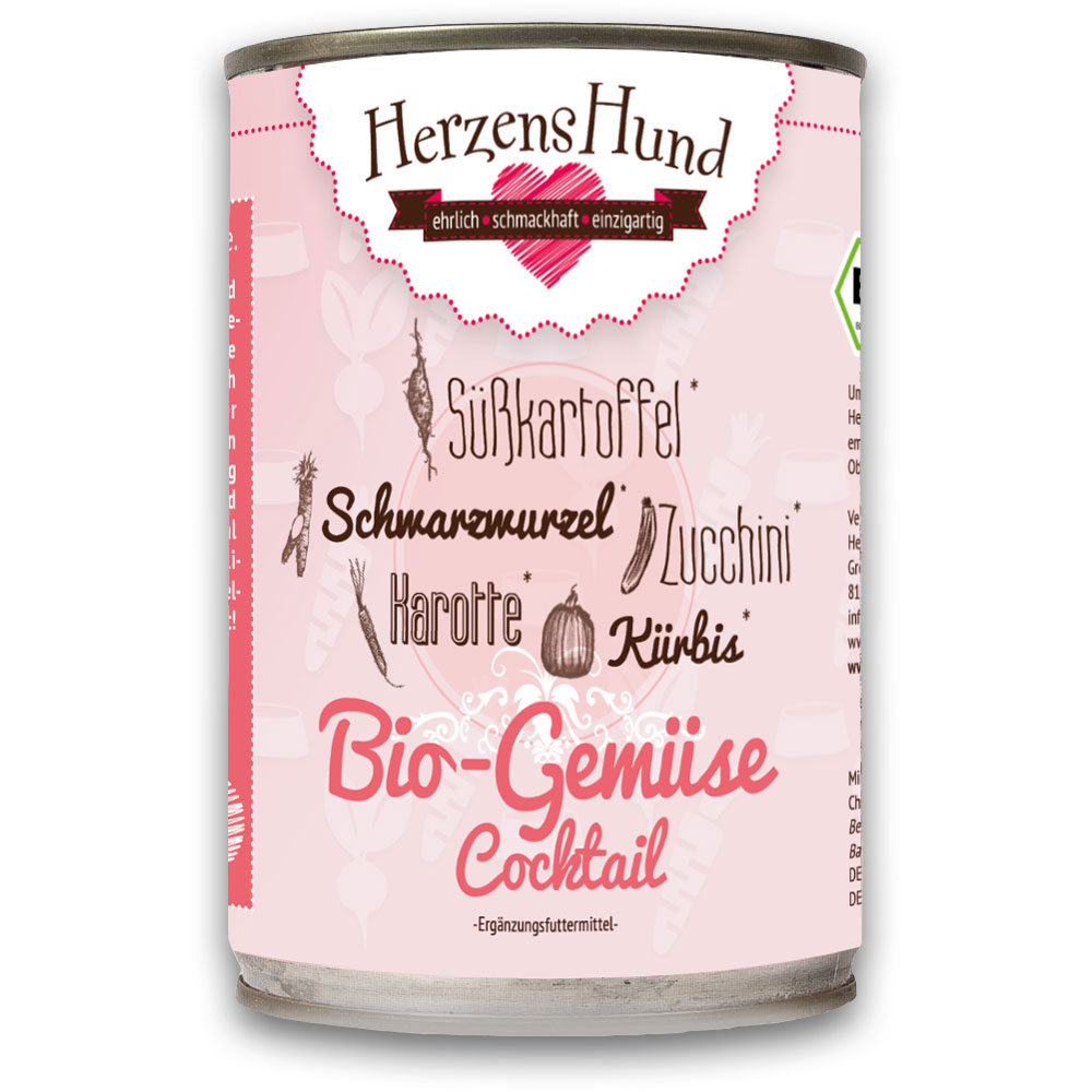 Hunde-Erg&auml;nzungsfutter Feucht Bio Gem&uuml;secocktail 400g Herzenshund - Bild 1