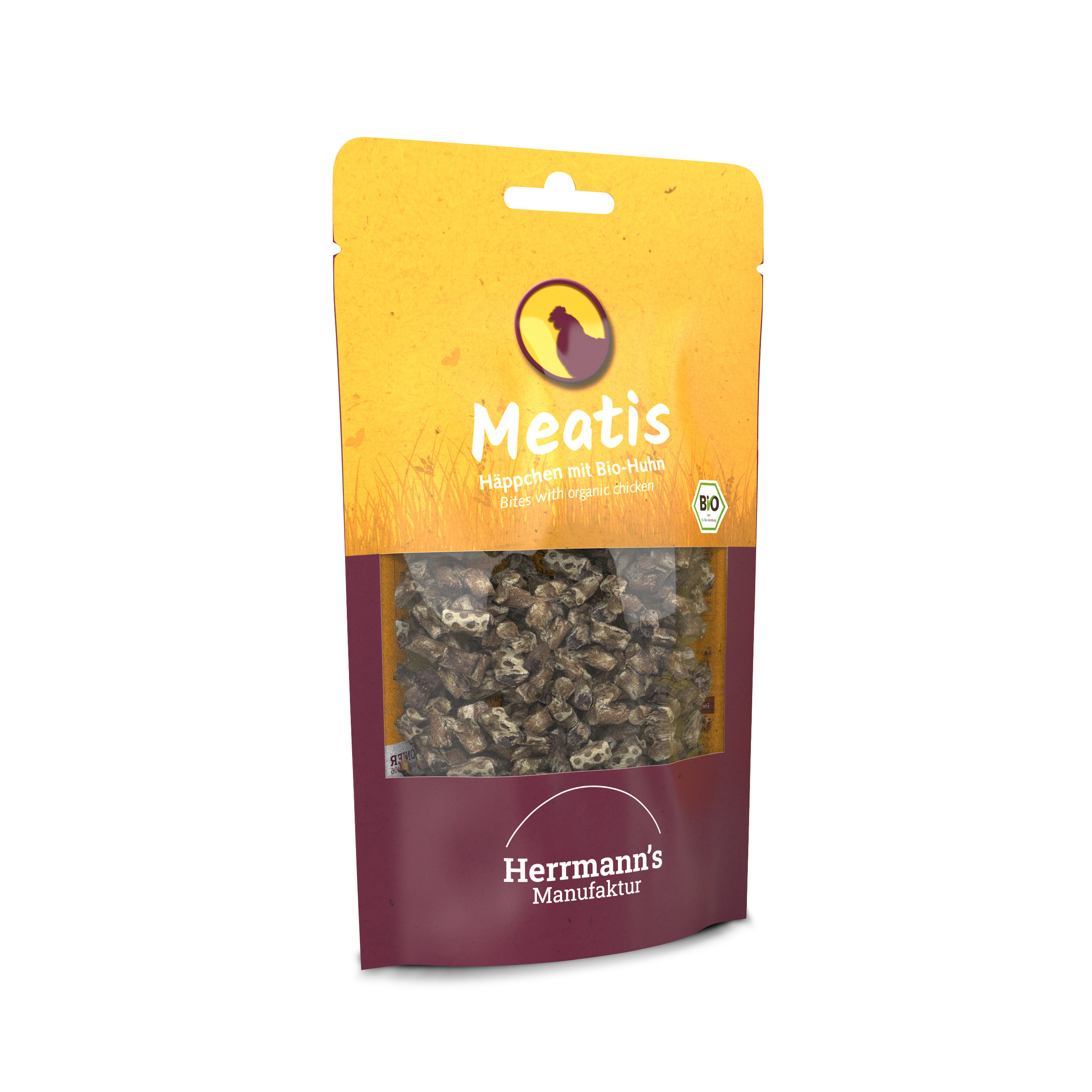 Hunde Leckerli Meatis Snack Bio-Huhn mit Hirse 80g Herrmann's - Bild 1