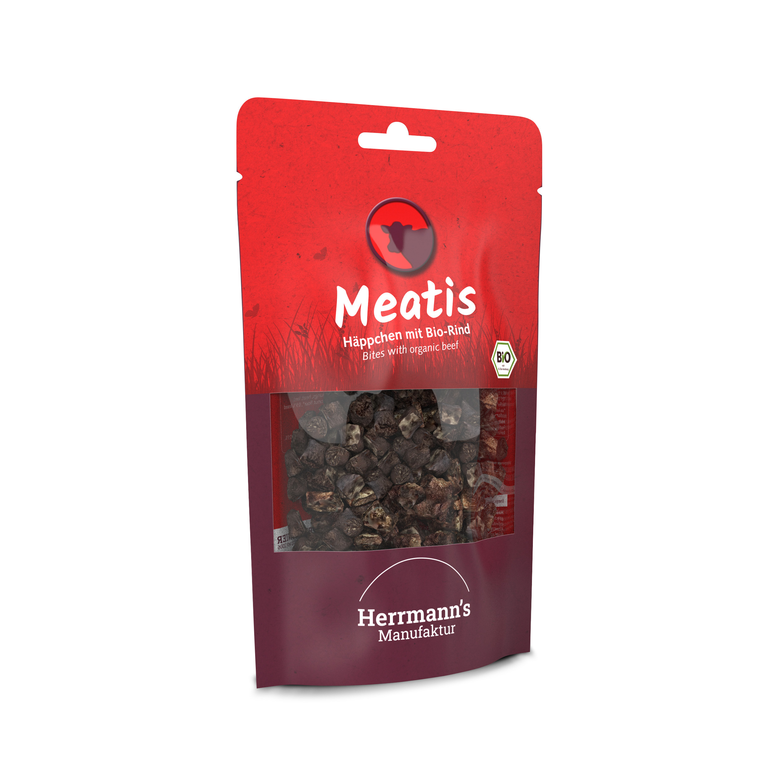 Hunde Leckerli Meatis Snack Bio-Rind mit Hirse 80g Herrmann's - Bild 1