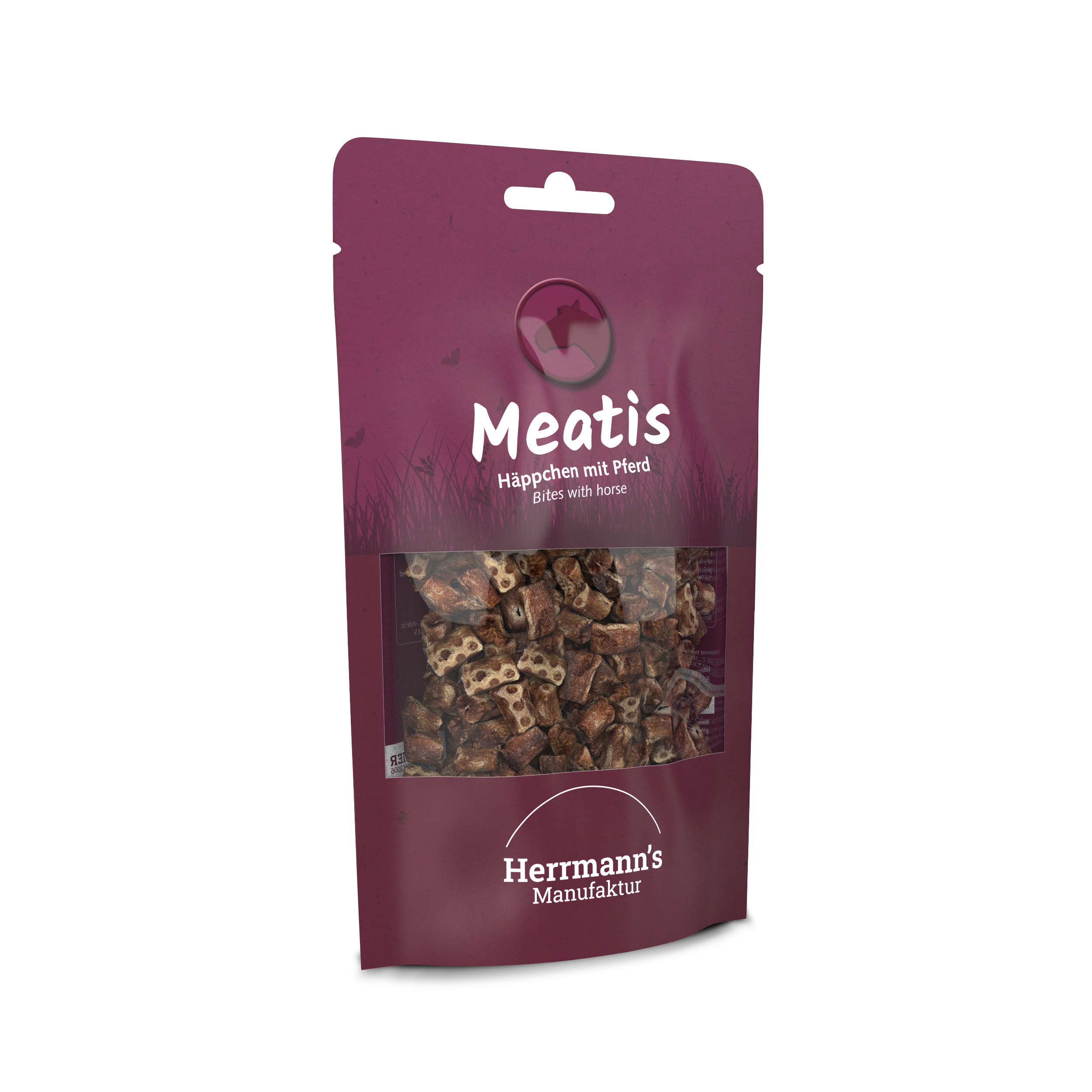 Hunde Leckerli Meatis Snack Pferd NICHT BIO mit Hirse 80g Herrmann's - Bild 1