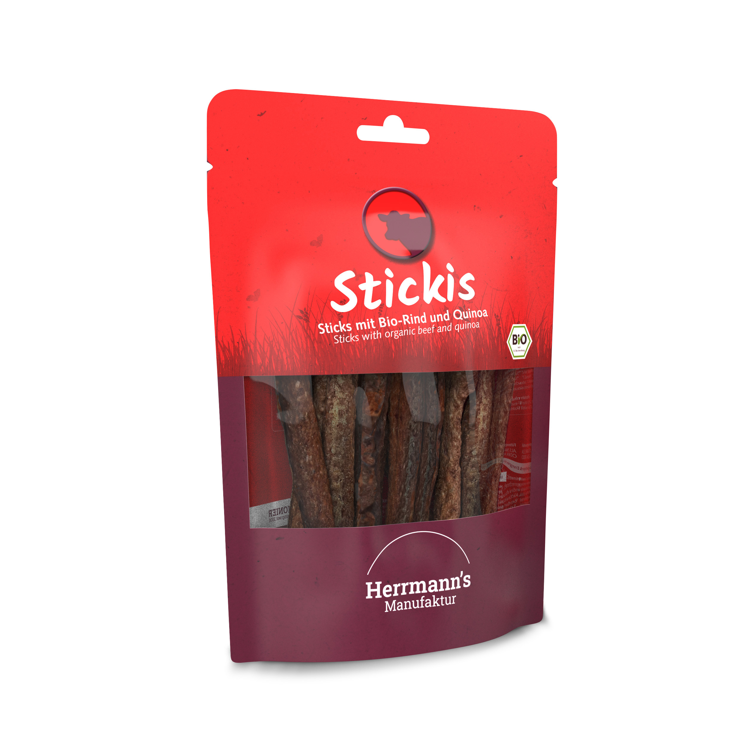 Hunde Snack Stickis Bio-Rind mit Quinoa 80g Herrmann's - Bild 1