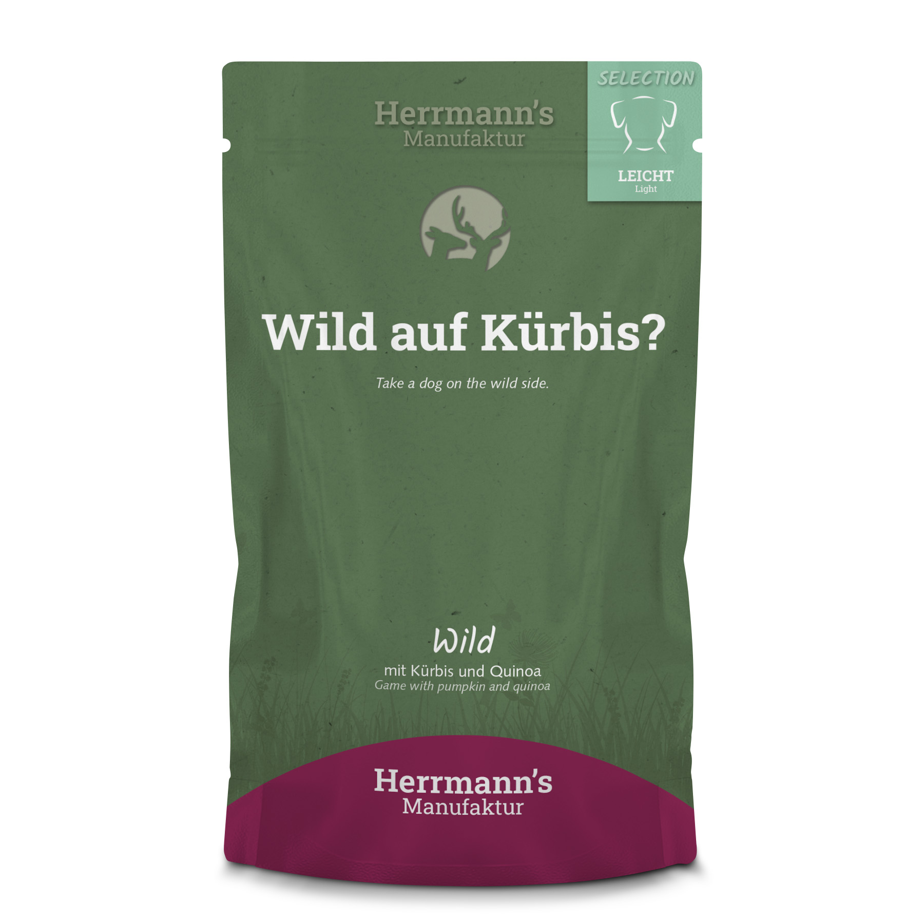 Hundefutter Wild NICHT BIO mit Kürbis und Quinoa 150g Herrmann's - Bild 1