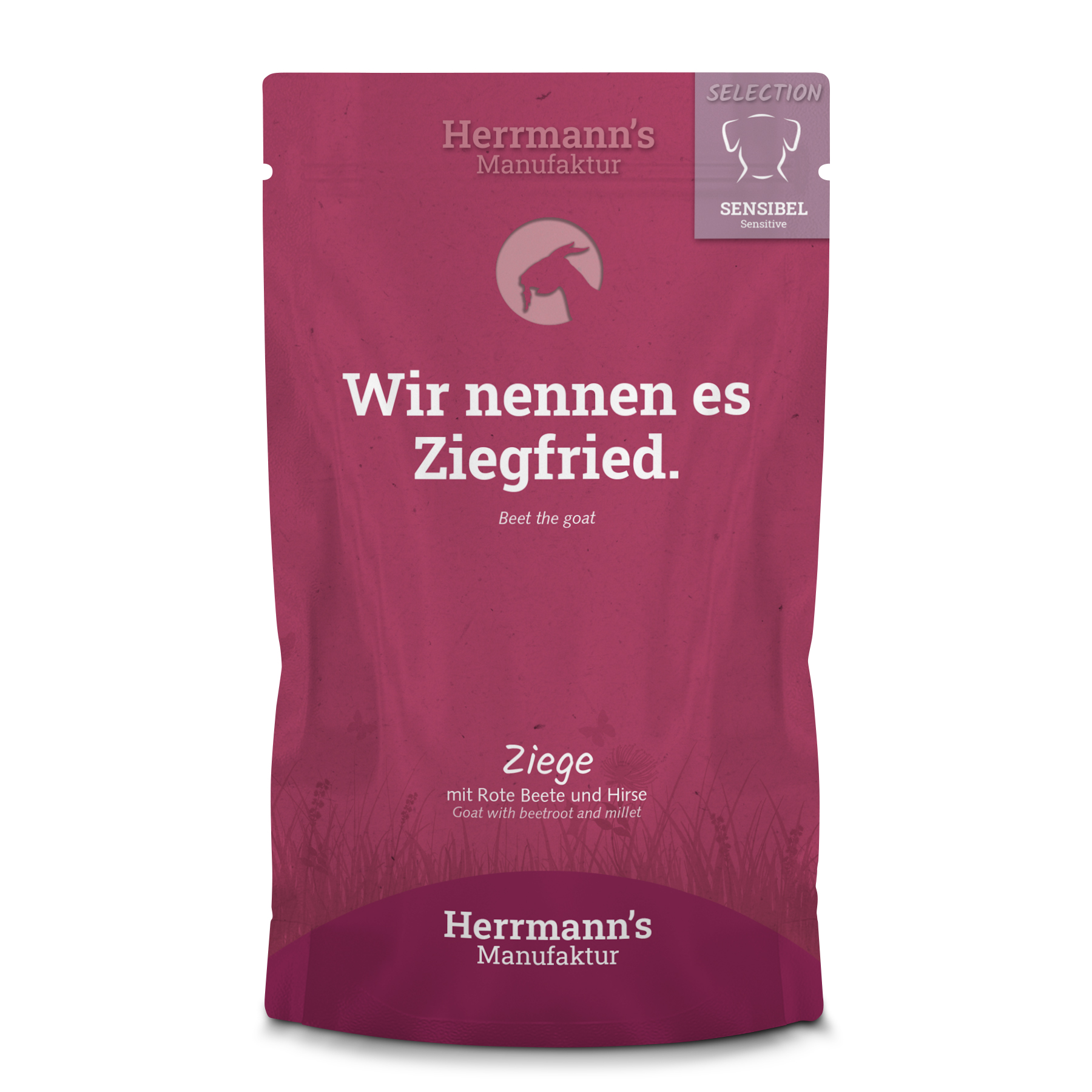 Hundefutter Ziege NICHT BIO mit roter Bete und Hirse 150g Herrmann's - Bild 1