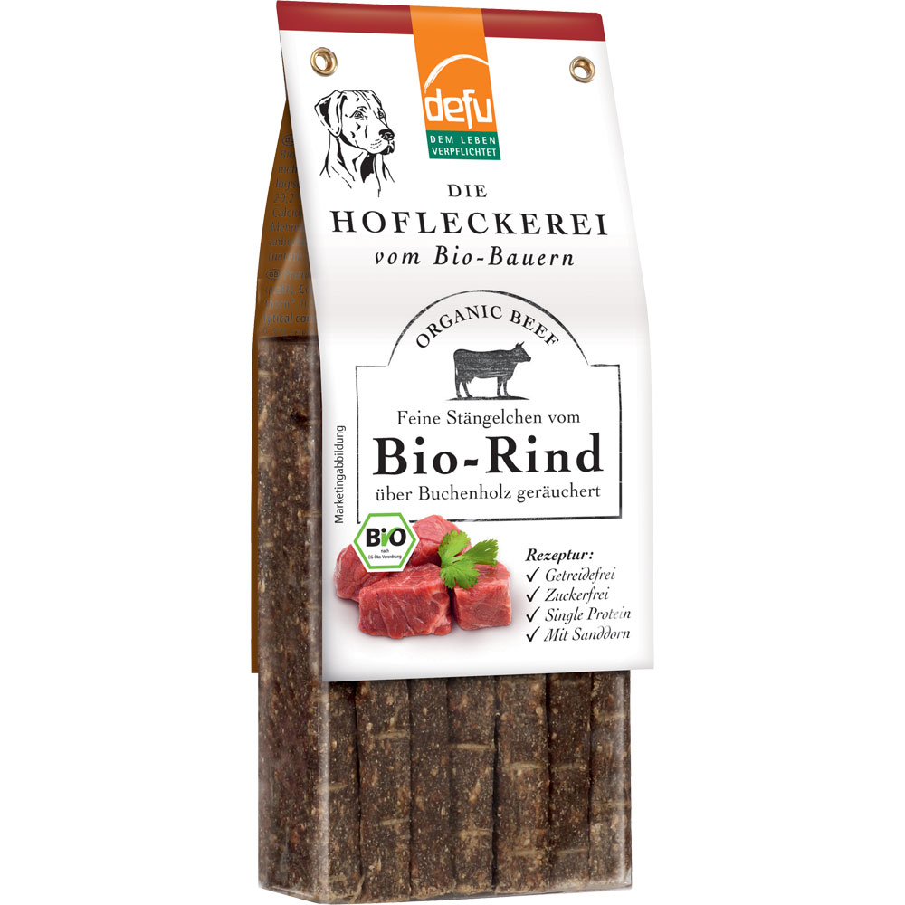 Hundeleckerli Feine St&auml;ngelchen Bio-Rind 125g defu - Bild 1