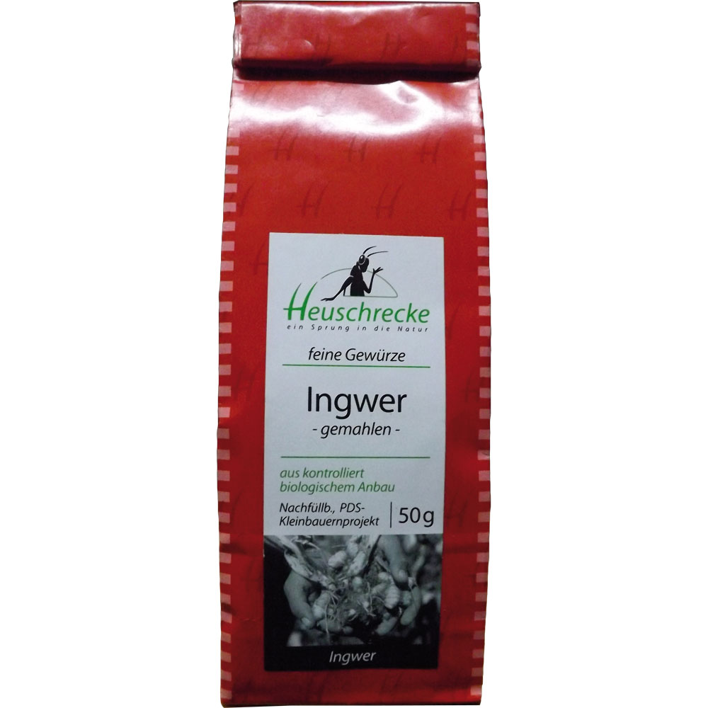 Ingwer gemahlen, Bio, Nachf&uuml;llt&uuml;te 50 g Heuschrecke - Bild 1