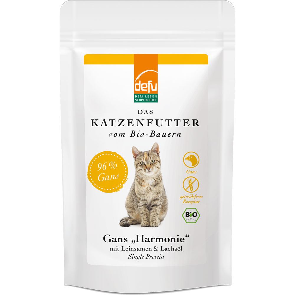 Katzenfutter Bio Gans 85 g Getreidefrei Rezeptur defu Harmonie - Bild 1