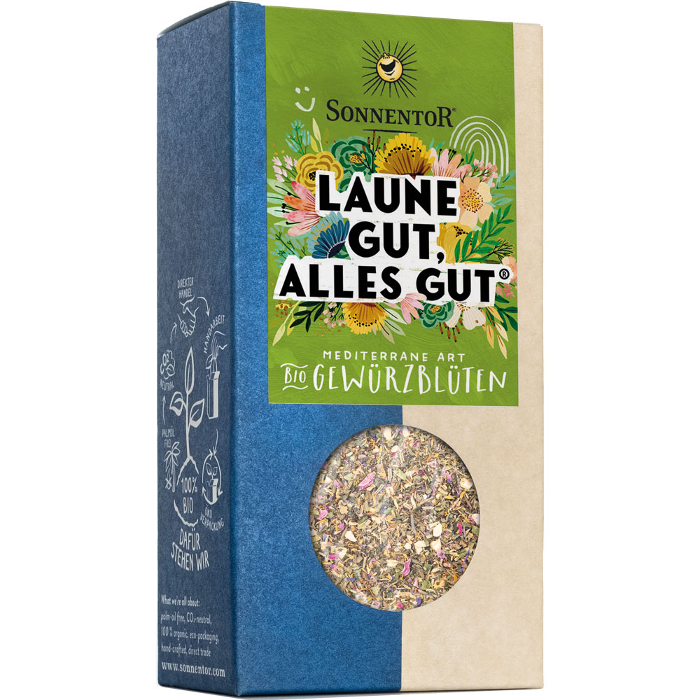 Laune gut, alles gut Gew&uuml;rz Bl&uuml;ten-Zubereitung 25g Sonnentor - Bild 1