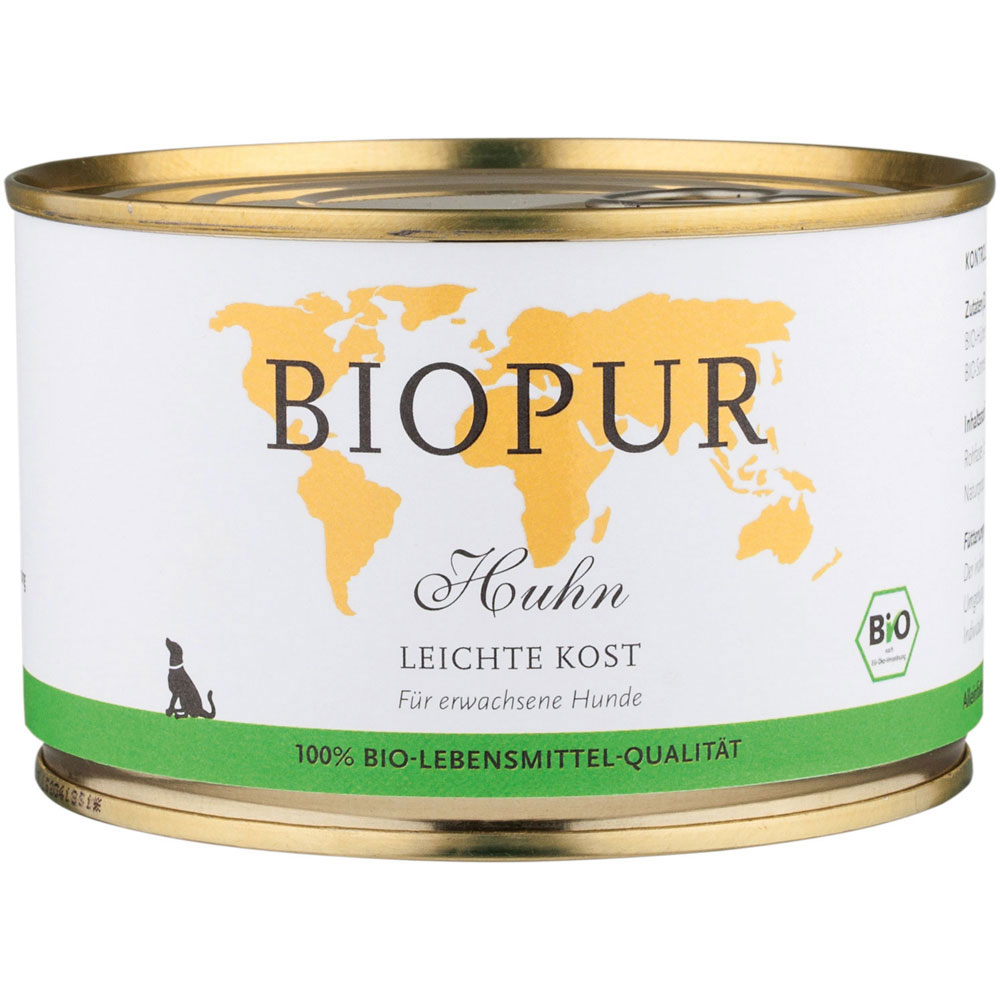 Leichte Kost: Huhn Bio Hundefutter 400g BioPur - Bild 1