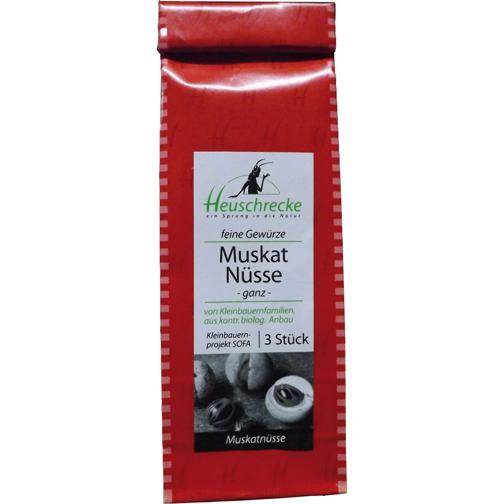 Muskatn&uuml;sse ganz nur gro&szlig;e 3 St&uuml;ck, Bio, Heuschrecke - Bild 1
