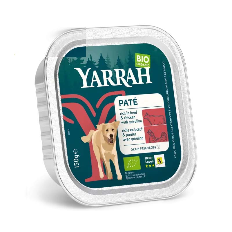 Pastete mit Rind und Spirulina getreidefrei 150g Yarrah Bio Hundefutter - Bild 1