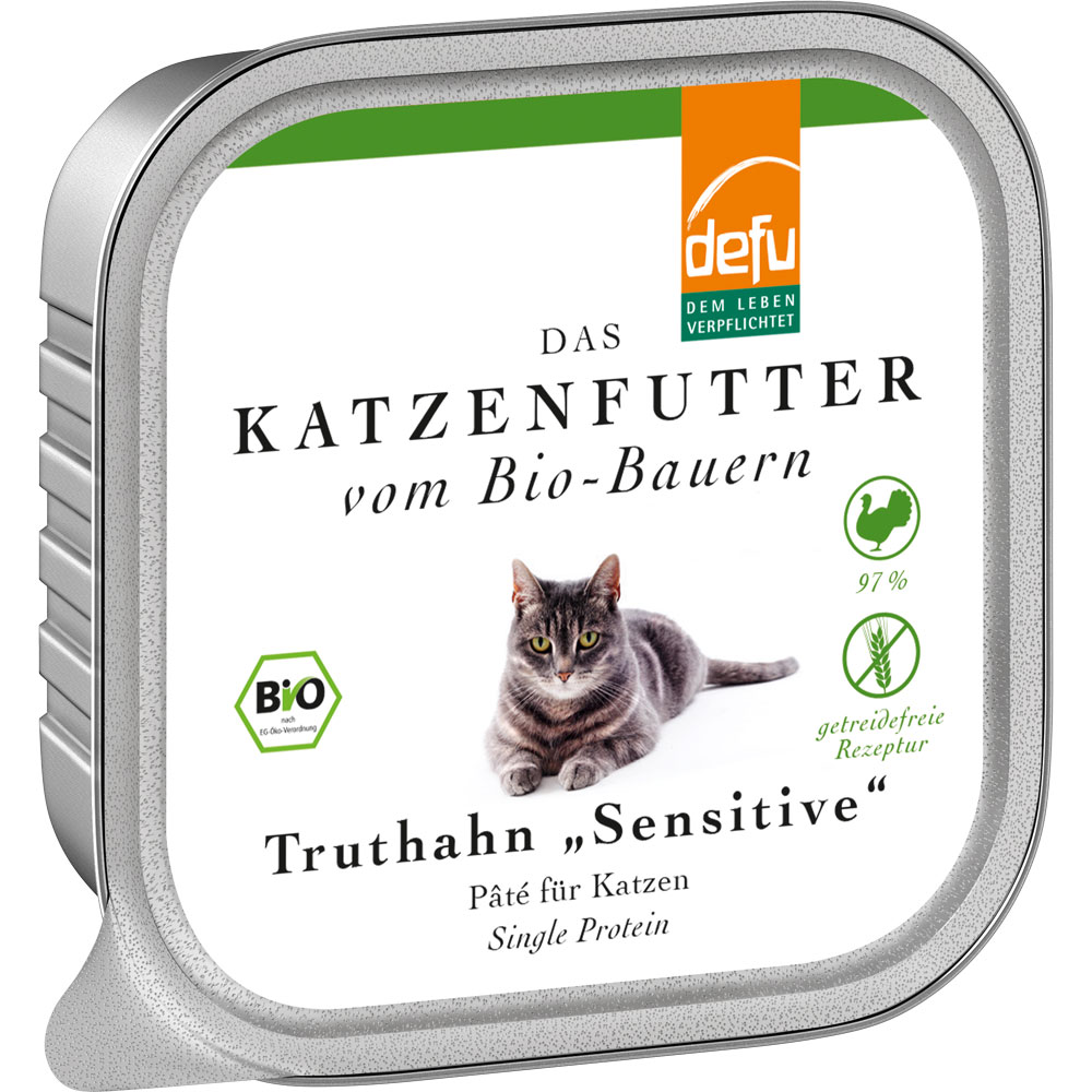 Pate Truthahn 100g Bio Katzenfutter defu - Bild 1