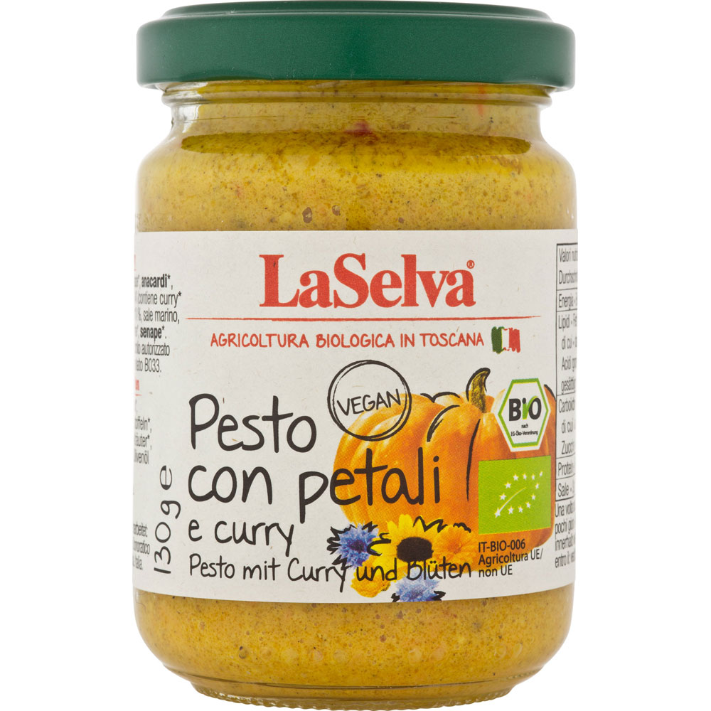 Pesto mit Curry und Bl&uuml;ten 130g LaSelva - Bild 1