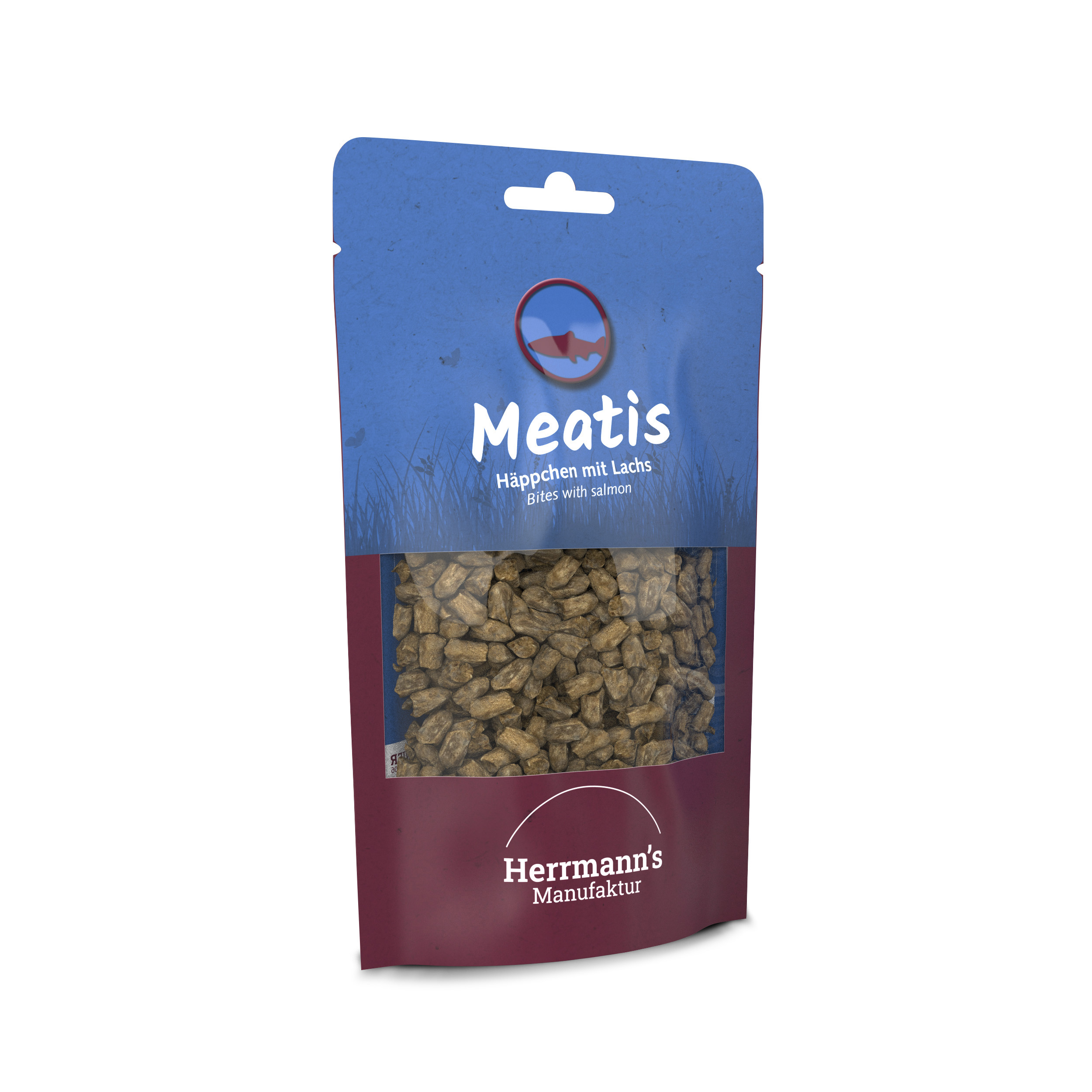 RM Hunde Leckerli Meatis Snack Lachs NICHT BIO mit Hirse 80g Herrmann's - Bild 1