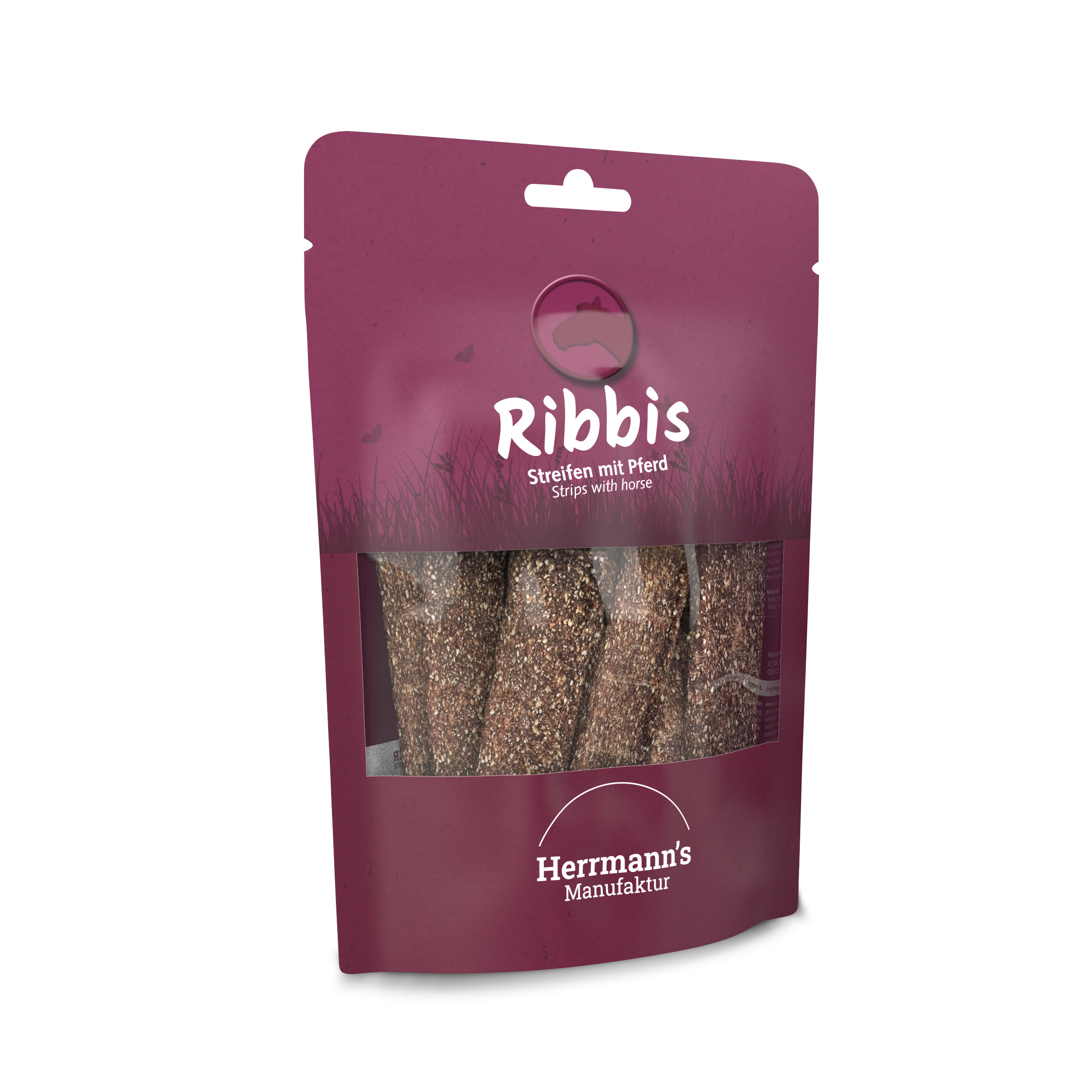 RM Hunde Leckerli Ribbis Snack Pferd NICHT BIO 80g Herrmann's - Bild 1