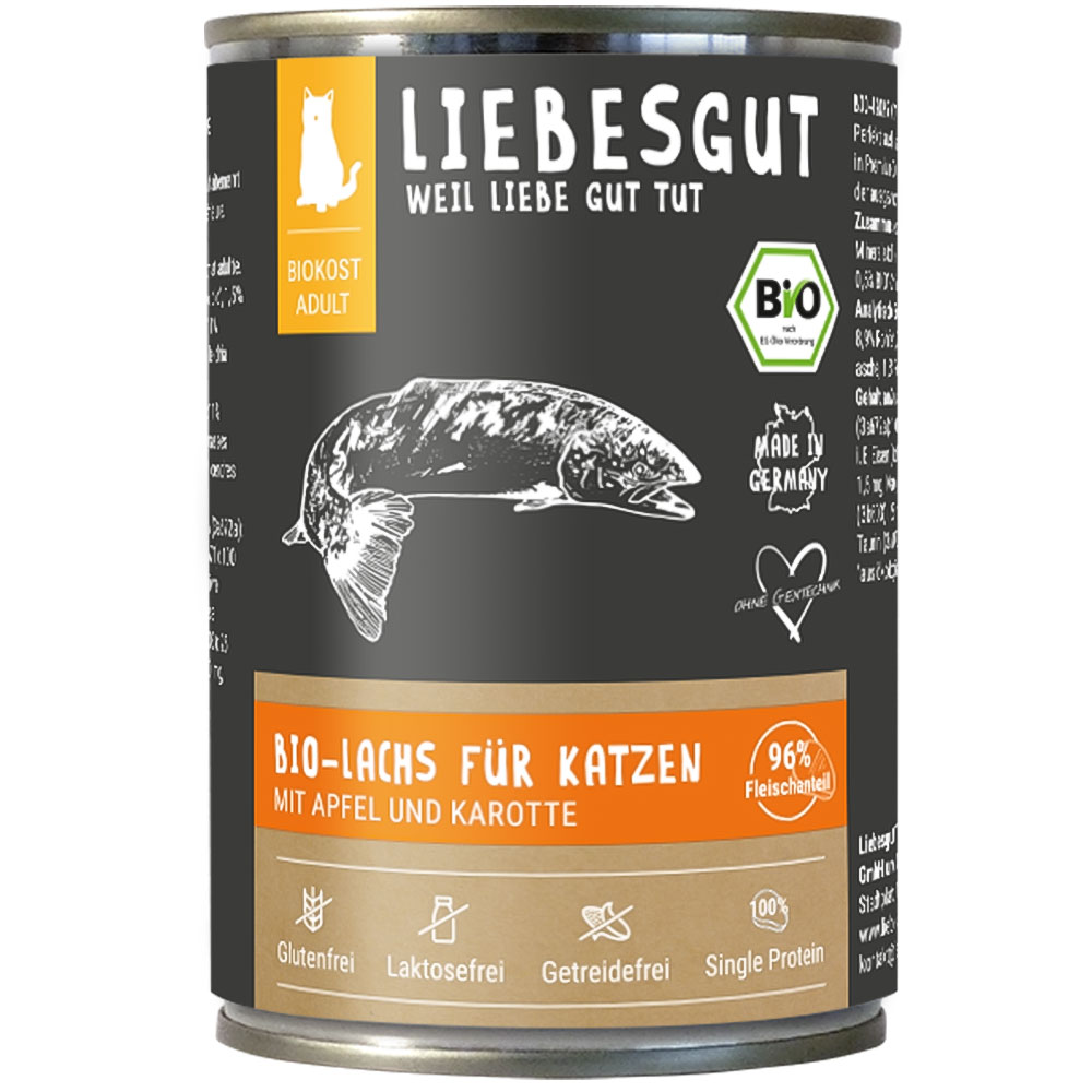 RM Katzenfutter Bio Lachs mit Obst und Karotte 400g Liebesgut - Bild 1