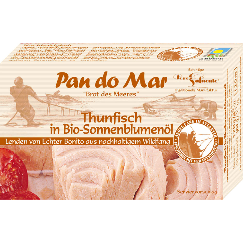 RM Thunfisch in Bio Sonennblumen&ouml;l 120g Pan do Mar - Bild 1