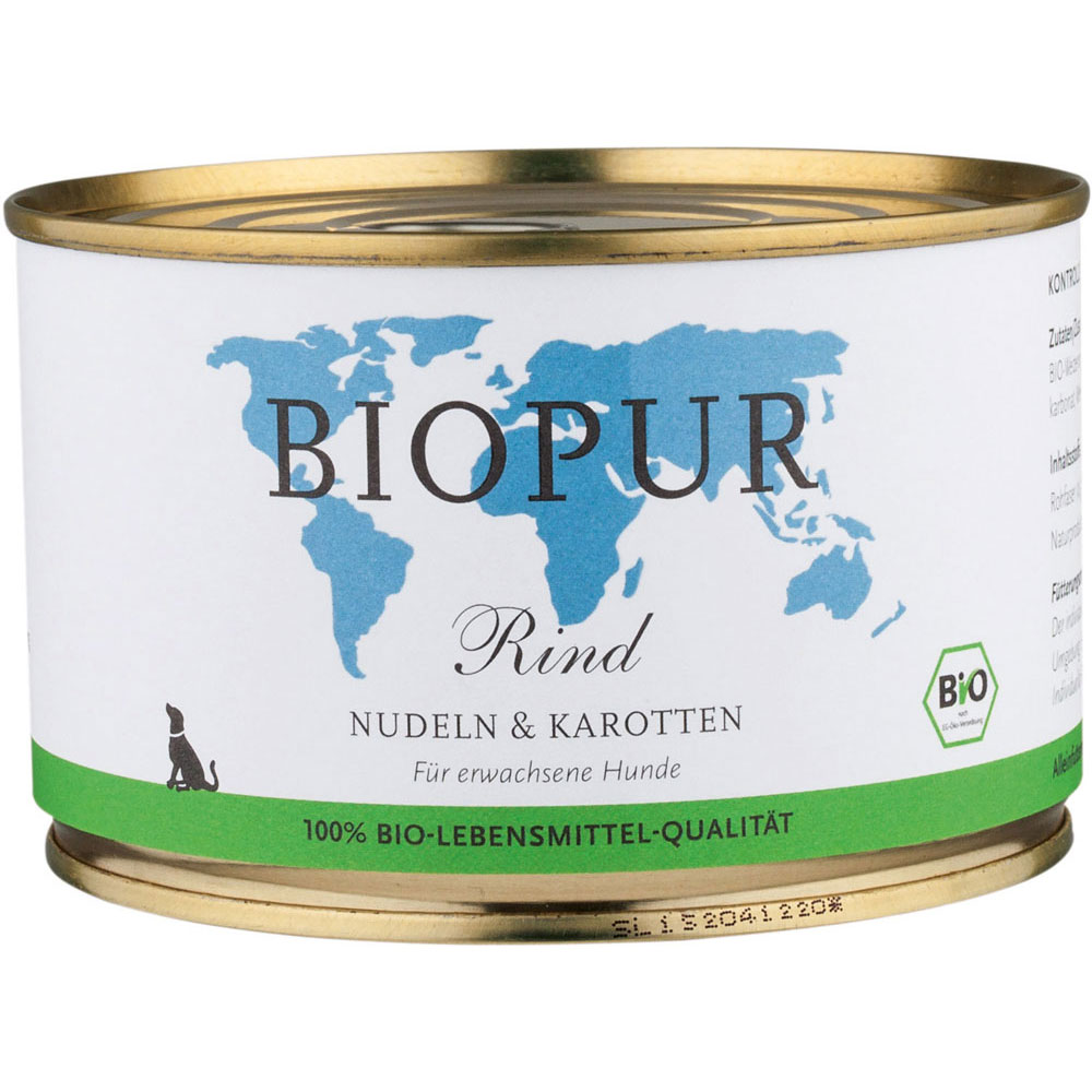 Rind, Nudeln & Karotten 400g BioPur Bio Hundefutter - Bild 1