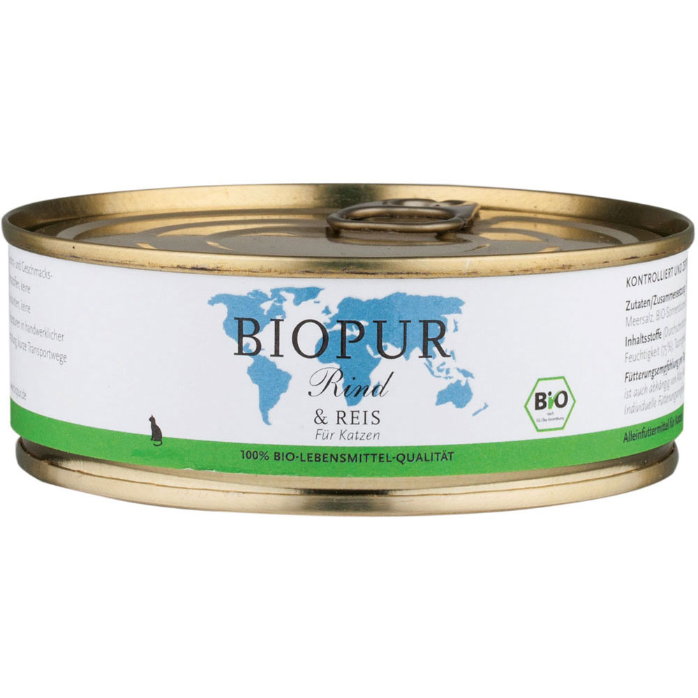 Rind und Reis 200g BioPur Bio Katzenfutter - Bild 1