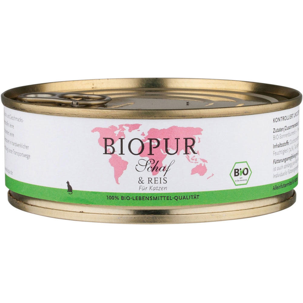 Schaf & Reis Katze 200 g BioPur Bio Katzenfutter - Bild 1