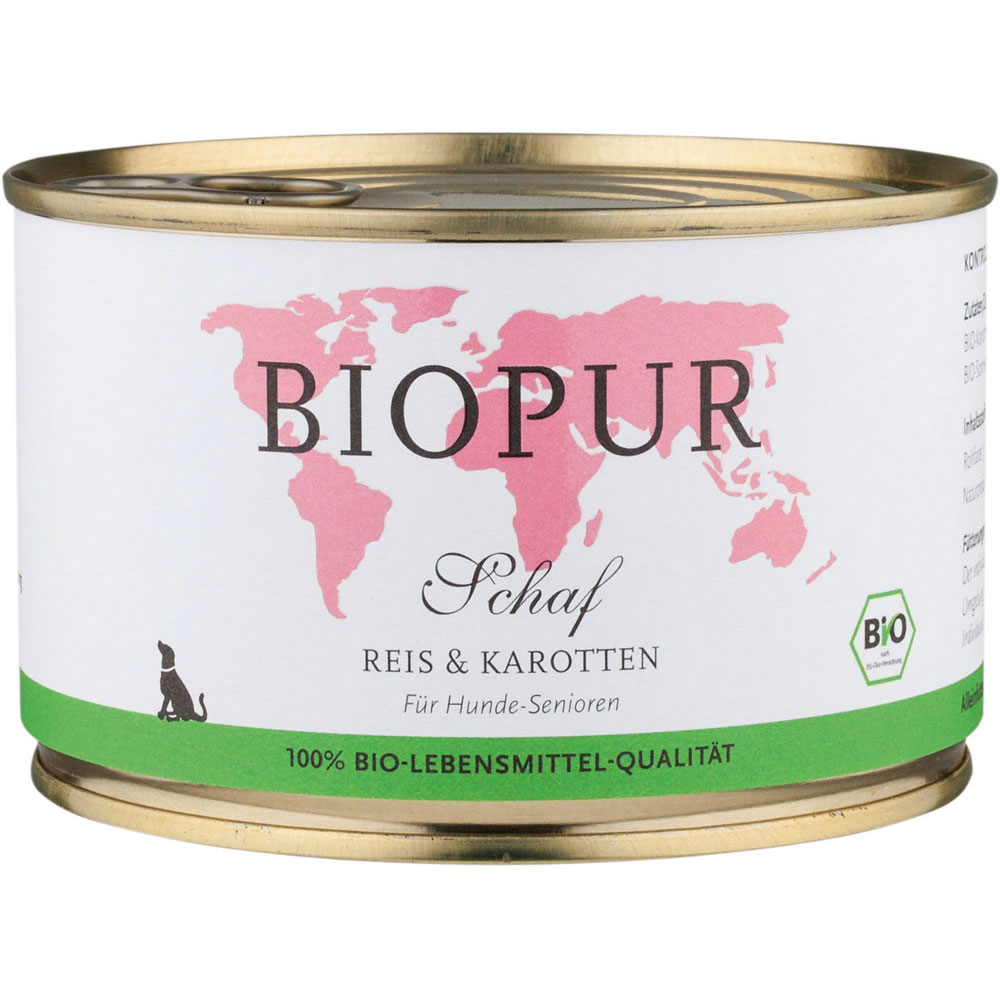 Senior Schaf, Reis & Karotten 400 g BioPur Bio Hundefutter - Bild 1