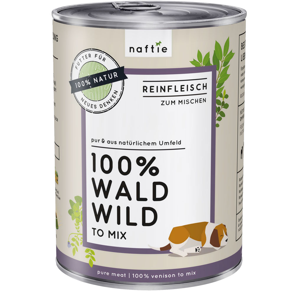 Wald Wild 100 %, nicht Bio, Erg&auml;nzungsfutter Hund & Katze 400g naftie - Bild 1